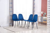 Set of 4 Velvet Dining Chairs Side Chair Metal Legs Padded Seat Living Room Home