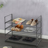 UK 4 Tier Metal Shoe Rack Shelf Space Saving Storage Organiser High Quality