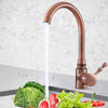 Vintage Brushed Red Copper 360° Swivel Kitchen Sink Tap Basin Faucet Deck