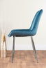 2x Pesaro Chrome Leg Modern Velvet Dining Chairs - Returned