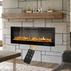 Large Wall Mounted Electric Fireplace Insert Heater Adjustable LED Flame Remote