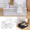 1/2 Tires Dish Drainer Drip Tray Cutlery Draining Holder Plate Rack Kitchen Sink