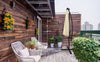 Mondeer 3M Garden Banana Parasol Cantilever Parasol Crank Handle with Solar LED