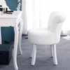 Chic Dressing Table Stool Fluffy Fabric Padded Scroll Back Dining Vanity Chair