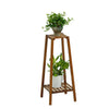 Indoor Corner Plant Stand Pot Holder Wooden Flower Shelf 2 Tier Display Rack UK