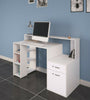 White Computer Desk PC Table Office Workstation Storage Shelves Drawers Printer