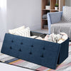 Folding Storage Ottoman Bench Tufted Faux Leather Toy Box Foot Stool Bench Seat