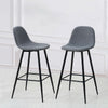 2x Grey Fabric Bar Stools Metal Leg Breakfast Pub Chair Kitchen Furniture Modern