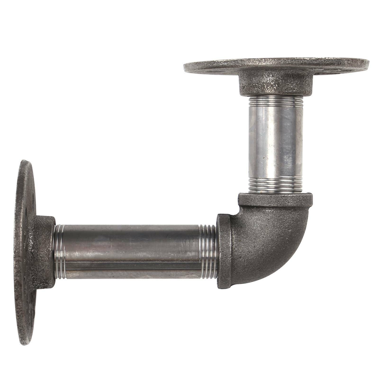 2Pcs Industrial Steel Iron Pipe Shelf Bracket Holder With Screws DIY Home Décor