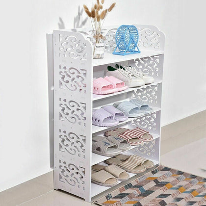 5 Tier Shoes Storage Cabinet White Organiser Shelf Footwear Rack Stand Unit UK