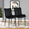 Set of 2 Dining Chairs Velvet Padded Seat Metal Legs High Back Chairs Kitchen UK