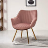 2Pcs Blush Pink Velvet Scallop Shell Accent Dining Chairs Dressing Vanity Chair