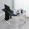 Black Computer Desk L Shape Home Office Desks Large PC Workstation Corner Table