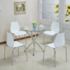 Modern Kitchen Dining Room Table Round Glass Top With Chrome Legs Office Cafe
