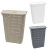 75L Washing Basket Laundry Hamper Clothes Storage Linen Lid Plastic Rattan Style