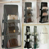 6 Pockets Storage Hanging Bag Handbag Shelf Organizer Holder Wardrobe Closets UK