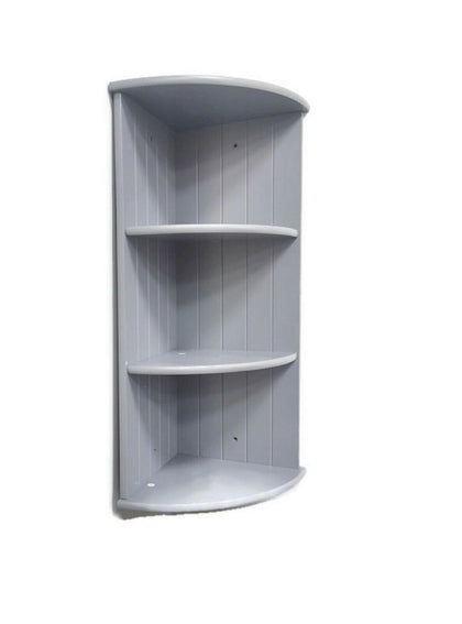 3 Tier Wall Corner Shelf Storage Bathroom Shelving Wall Mounted Unit Grey Flatpk