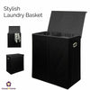 140L EXTRA LARGE LAUNDRY BASKETS WASHING CLOTHES STORAGE FOLDING BASKET BIN LID