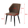 2X Retro Brown/ Grey Dining Chairs Faux Leather Kitchen Dining Room Metal Leg