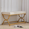 3ft Hallway Bedroom Bench Velvet Padded Metal Leg Dining Bench Home Furniture