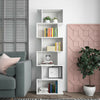 Wood Bookcase Bookshelf S Shape 6 Tier Shelves Free Standing Shelving Storage UK