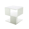 White Coffee Tea Table Square Side Desk Bedroom Nightstand with Storage Shelf