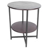 Round 2 Tier Sofa Side End Tea Corner Table Metal Frame with Shelf Living Room