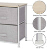 2 Drawers Fabric Cabinet of Drawers Cabinet Storage Unit Chest Bedside Table
