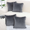 1/2x Velvet Cushion Cover Pom Poms Home Decorative Sofa Car Throw Pillow Case UK