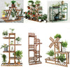 UNHO Various Style Wooden Plant Shelf Stand Plant Flower Pots Rack Garden Decor