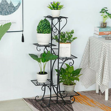 107CM Large Solid Plant Stand Flower Shelf 5 Pots Rack Room Hallway Garden Deco