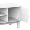 TV Stand High Gloss Unit Corner Table Storage Display Shelves With Drawer White