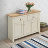 Lisbon Sideboard 3 Doors 2 Drawers Buffet Storage Cabinet Cupboard Cream Oak