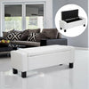 Bedroom Storage Bench PU Leather Seat Ottoman Hallway White