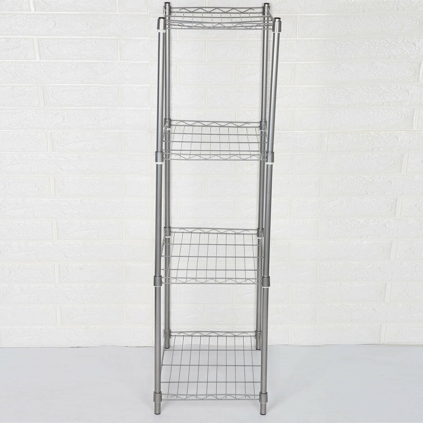 4 Tier Silver Metal Storage Rack/Shelving Wire Shelf Kitchen/Office Unit Stand