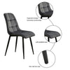 Set of 2 Blue Grey Velvet Dining Chairs Dinning Kitchen Room Metal Leg Padded