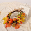 Fall Door Pumpkin Wreath Autumn Color Maple Leaf Bell Wreaths Garland LED Lights