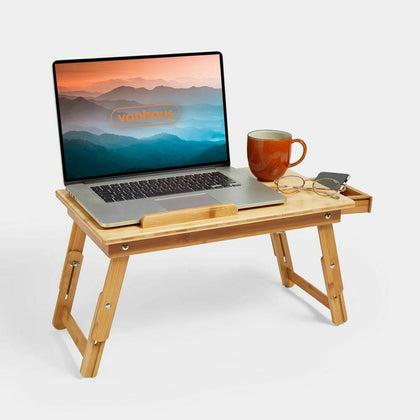 Bamboo Lapdesk Laptop Desk Stand Tray Notebook Portable Folding Home Office.