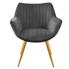 2pcs Accent Backrest Dining Chairs Padded Armchair Tub Lounge Chair Metal Legs