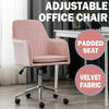 Pink Velvet Office Chair Swivel Padded Seat Adjustable Computer Desk Armchair UK