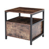 Industrial Bedside Table Cabinet Wooden Nightstand Storage Unit Drawer Bedroom