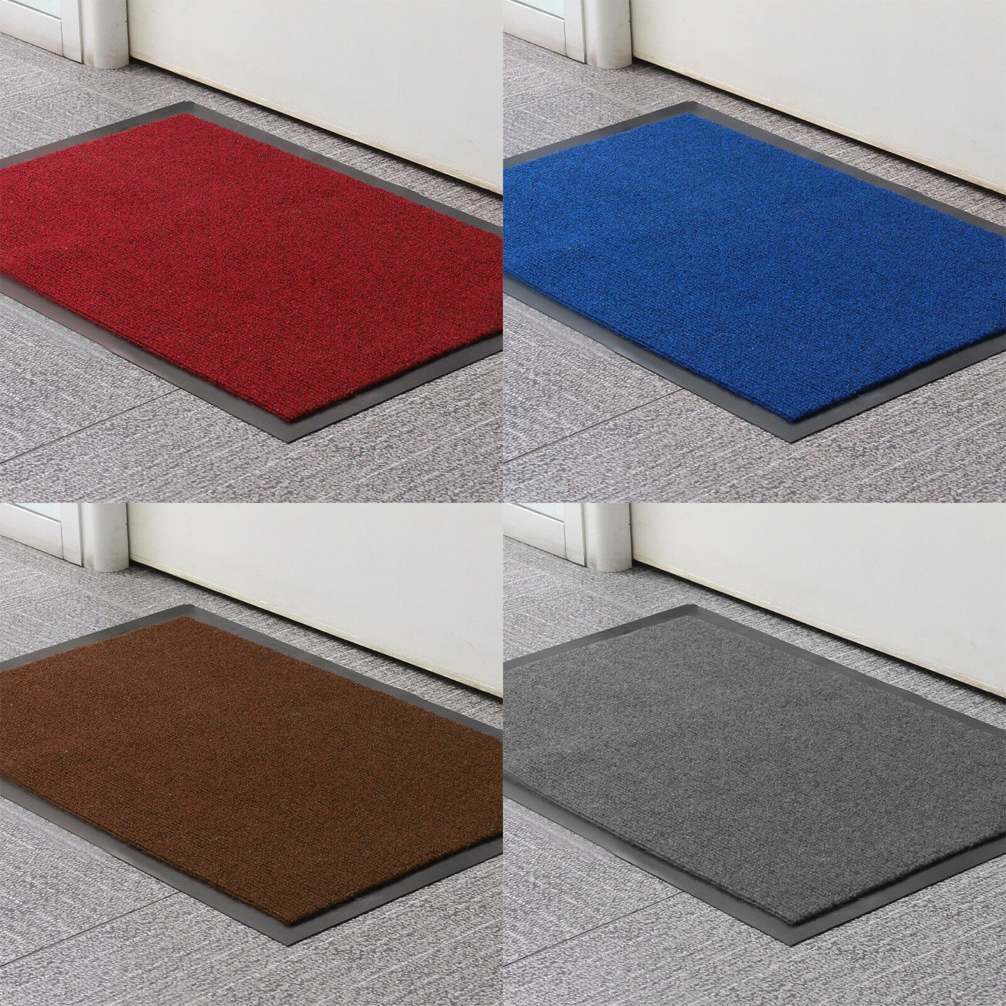 Multiple size Non Slip Rubber Door Mats Indoor Outdoor Washable Heavy Duty Rug
