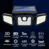 UK 74 LED Solar Power PIR Motion Sensor Lamp Outdoor Garden Security Wall Light