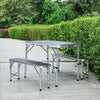 Camping Table 4 Seater Chair Bench Foldable Outdoor for Garden BBQ Party