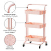 3 Tier Slim Kitchen Storage Trolley Cart Rack Tray Shelf Rolling Wheel W/ Handle