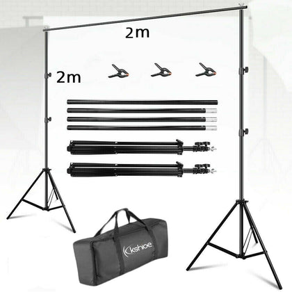 Adjustable Photography Background Support Stand Backdrop Crossbar Kit 3Clip