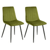 Set of 2 Velvet Dining Chairs Soft Padded Seat Metal Legs Modern Office Kitchen