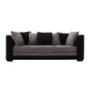 Brand New 3 Seater Black&Grey Chenille Fabric Sofa Armchair Couch Settee Home