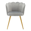 Velvet Upholstered Accent Chair Wing Back Armchair with Pilow & Metal Legs Grey