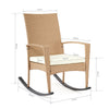 Mondeer Rattan Rocking Chair Garden Chair Set Recliner with Removable Cushion
